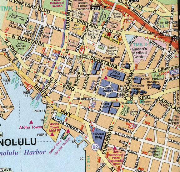 Downtown Honolulu Map